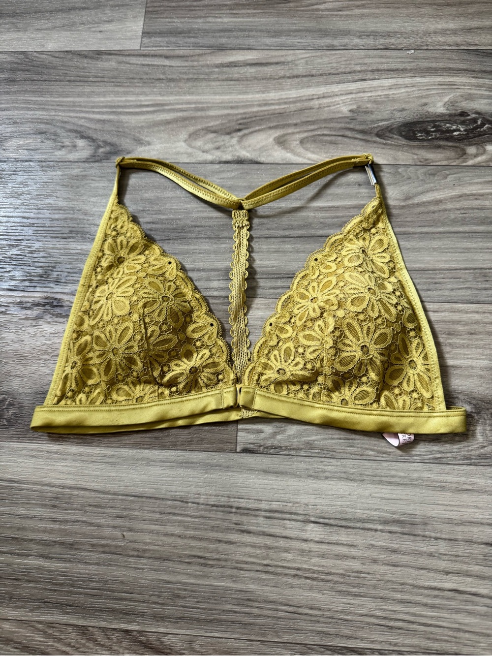 NWT Victoria Secret Chartreuse Racerback Lace Bralette Size Medium